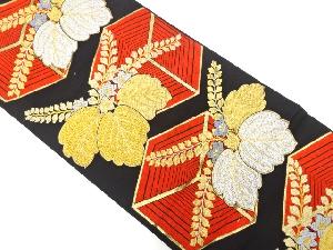 アンティーク 亀甲に桐模様織り出し袋帯(着用可)